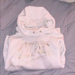 white and gold nike hoodie